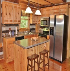 Log home kitchen