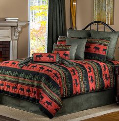 Red moose bedspread